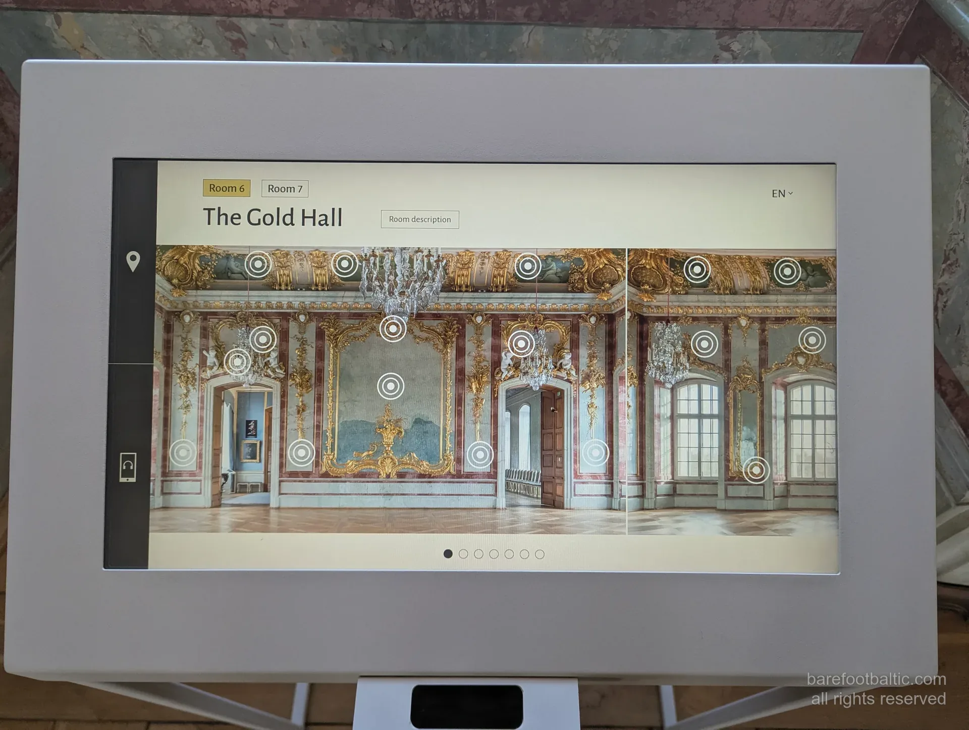 The Gold Hall at Rundāle Palace, Latvia — gilded stucco, ceiling plafond by Martini and Zucchi.